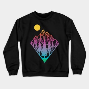 'Minimal Mountains' Cool Hiking Geometry Crewneck Sweatshirt